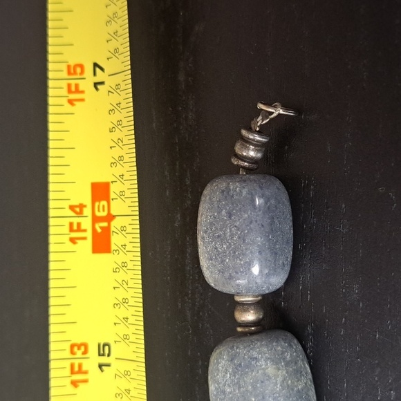 Vintage Chunky Stone Crystal Necklace with Silver Beads - Picture 6 of 11